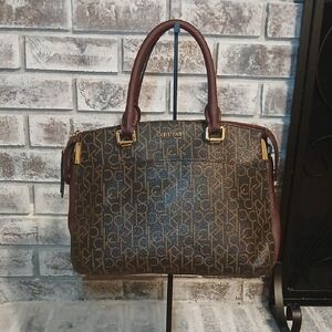 Calvin Klein Dark Brown Monogram Tote